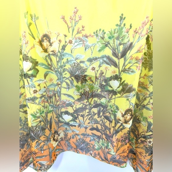 Boho Floral Sheer Tunic Poncho Long Sleeveless Kimono Vest Coverup One Size - Picture 4 of 8